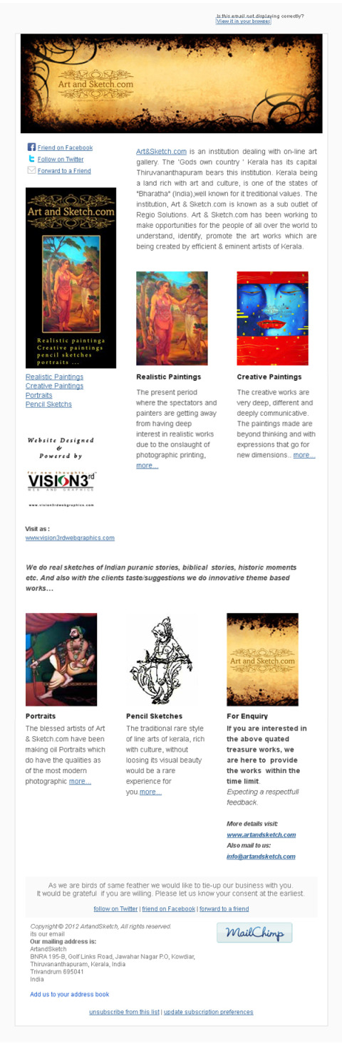 Art & Sketch HTML email template design